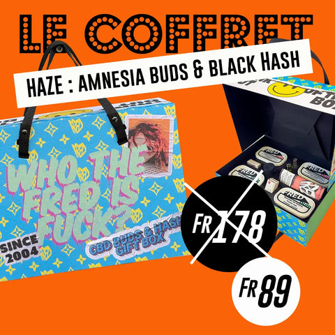 Le coffret CBD: incl. 4 Amnesia buds and 4 Black hash